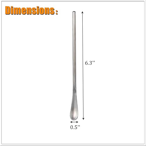Miniatura 6 de Lomoker Agitadores de café, cucharas de espresso, palitos de acero inoxidable, cuchara demitasse reutilizable, cucharas de té de mango redondo de