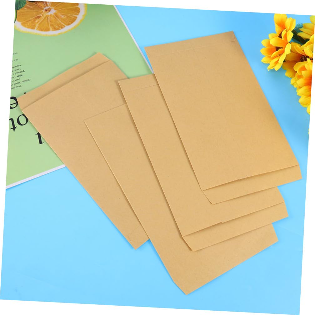MAGICLULU 200piezas Papel Kraft Amarillo Para Documentos Sobres De Papel Kraft Para Enviar Cartas Comerciales o Fotos Eventos