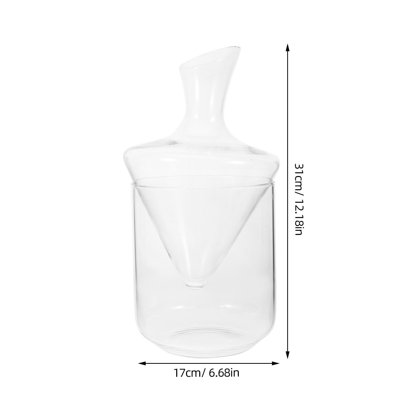 Transparente Decantador de Vino Forma Oblicua de Vidrio Clásico