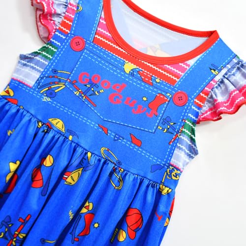 Girls Princess Dress Little Girl Horror Killer Dress with Sticker3