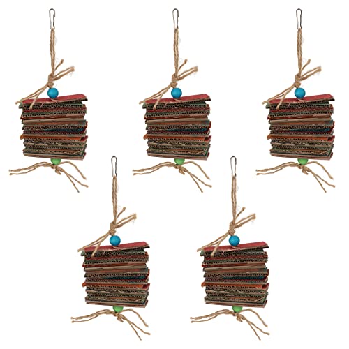5pcs Bird Parrot Toys Parakeets Cardboard Chew Cockatiel Toys Toy Funny Bite Resistance Bird Chew Toy for African Grey Conures Small Cockatoos Parrots Cage Chew (Colorful)