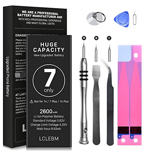 [2600mAh] Battery for iPhone 7, LCLEBM New 0 Cycle Higher Capacity Battery Replacement