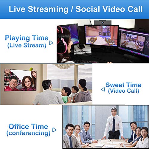 Webcam with Microphone, 1080P HD Webcam Streaming Computer Web Camera -USB Computer Camera for PC Laptop Desktop Video Calling,Conferencing - Thumbnail 3