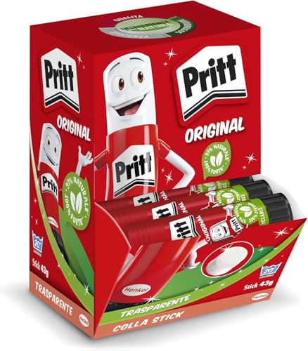 Pritt Colla Stick 15 x 43g, Colla per bambini sicura e affidabile, Adesivo Pritt per lavoretti e fai da te, con una tenuta forte per uso scuola e ufficio, 15 stick x 43g