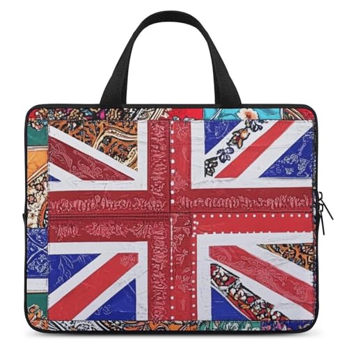 Computer Carrying Bag Union Jack Flag UK Mandala Art (1) Water Resistant Computer Handbag Laptop Briefcase Premium Laptop Case