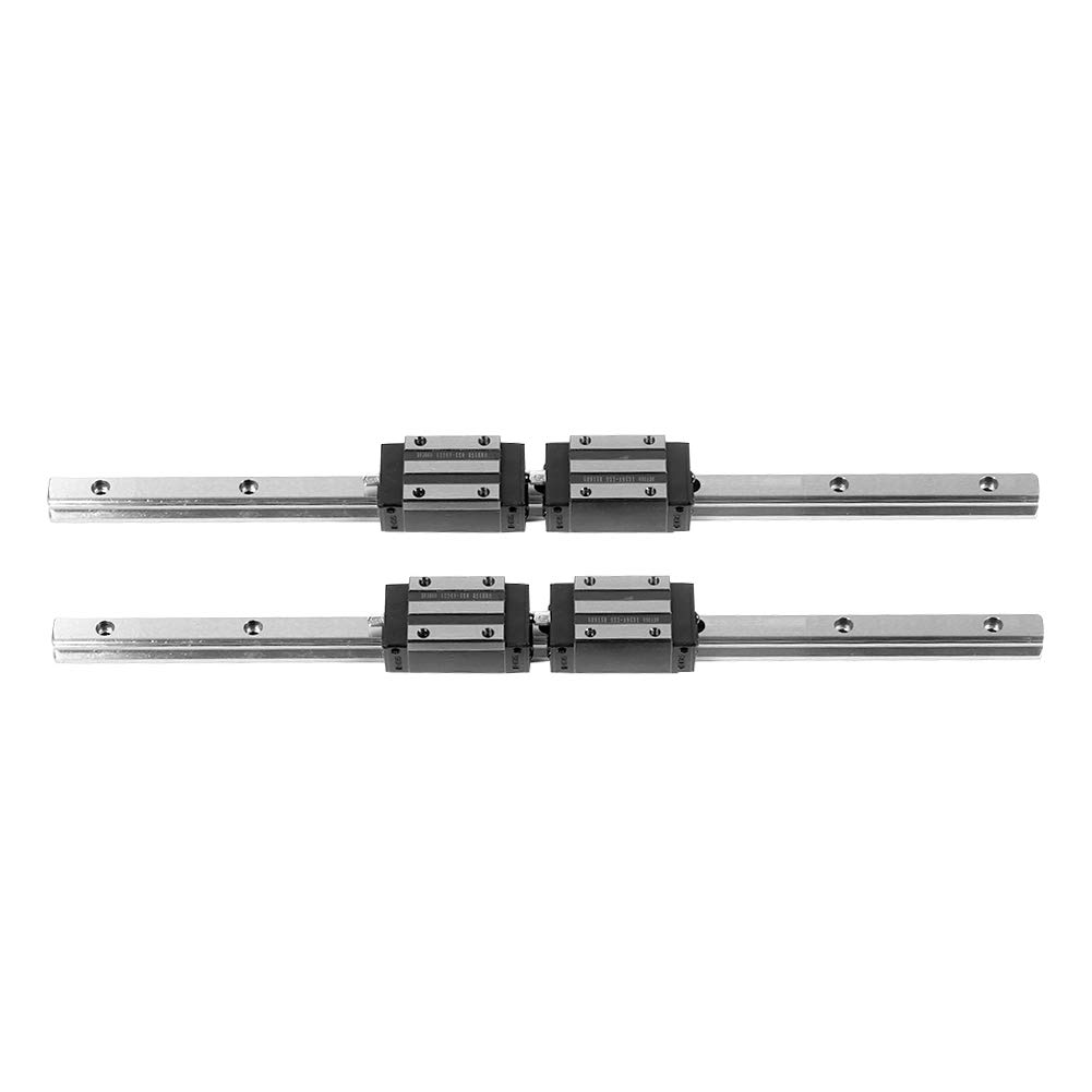 Rail de guidage linéaire HG15 400 mm Bloc coulissant à roulement linéaire en fonte durable de haute précision avec patins anti-poussière pour équipement d'automatisation 2 rails 4