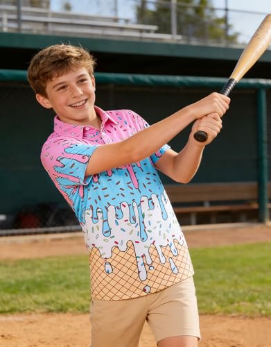 Cuddomper Boys Polo Golf Ice Cream Cone Shirt Baseball Clothes 13-14 Years - image 3