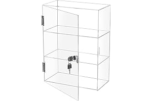 Acrylic Display Case with Lock and Shelves for Collectibles and Retail
