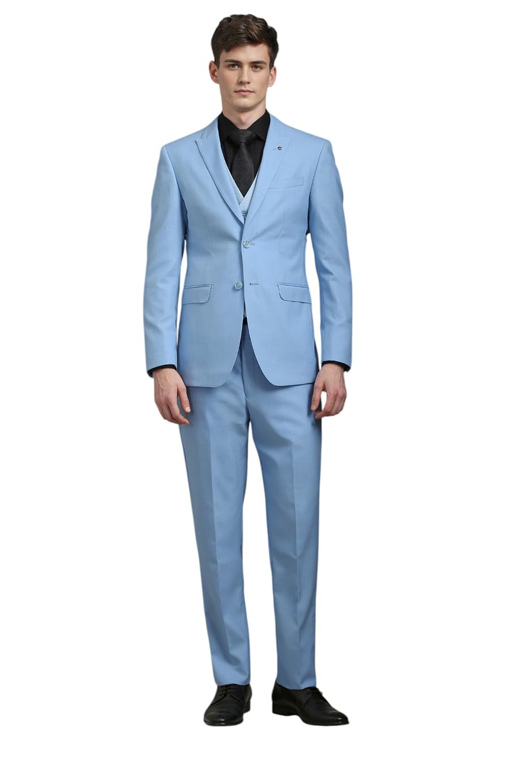 louis philippe Men's Polyester Blend Three Piece Suit-Dress Set (LPSUMSLFJ18604_Light Blue-picture-30