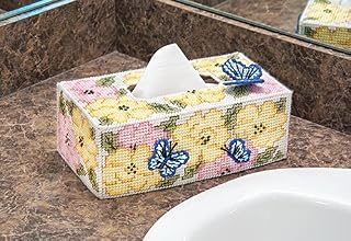 Mary Maxim Rose Garden Tissue Box Plastic Canvas Kit