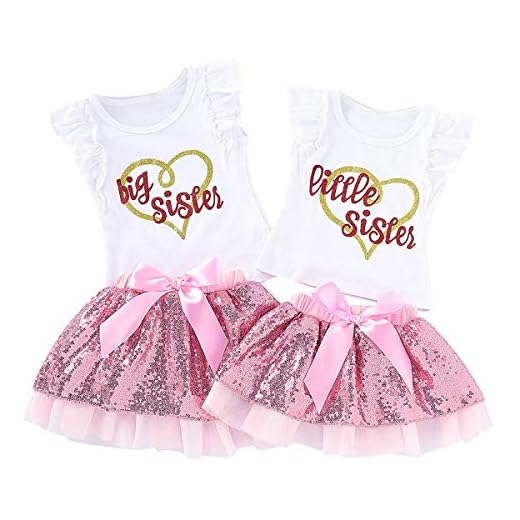 Chennie 1-5T flickor matchande outfits systrar rufsskjorta veckad kjol syskon kläder set