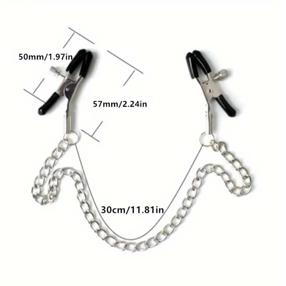 1 clip in metallo siliconato con catena, un bel regalo per le donne