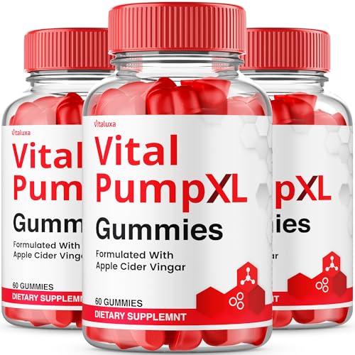 (3 Pack) Vital Pump XL Gummies, Vitalpump Vita Pumpxl Gummy Official Formula, Vitalpumpxl Extreme Maximum Strength Vitamin Supplement Energy Stamina Support, Pump Vital XL Gomitas Advanced (180 Ct)