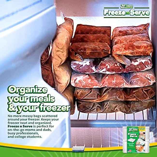Freeze n Serve - Organize Your Freezer - Freeze In Bulk, Serve In Portions, Perfect For Meal Prep + Portion Control + Organization, Freeze Leftovers, Like An Icecube Tray For Food