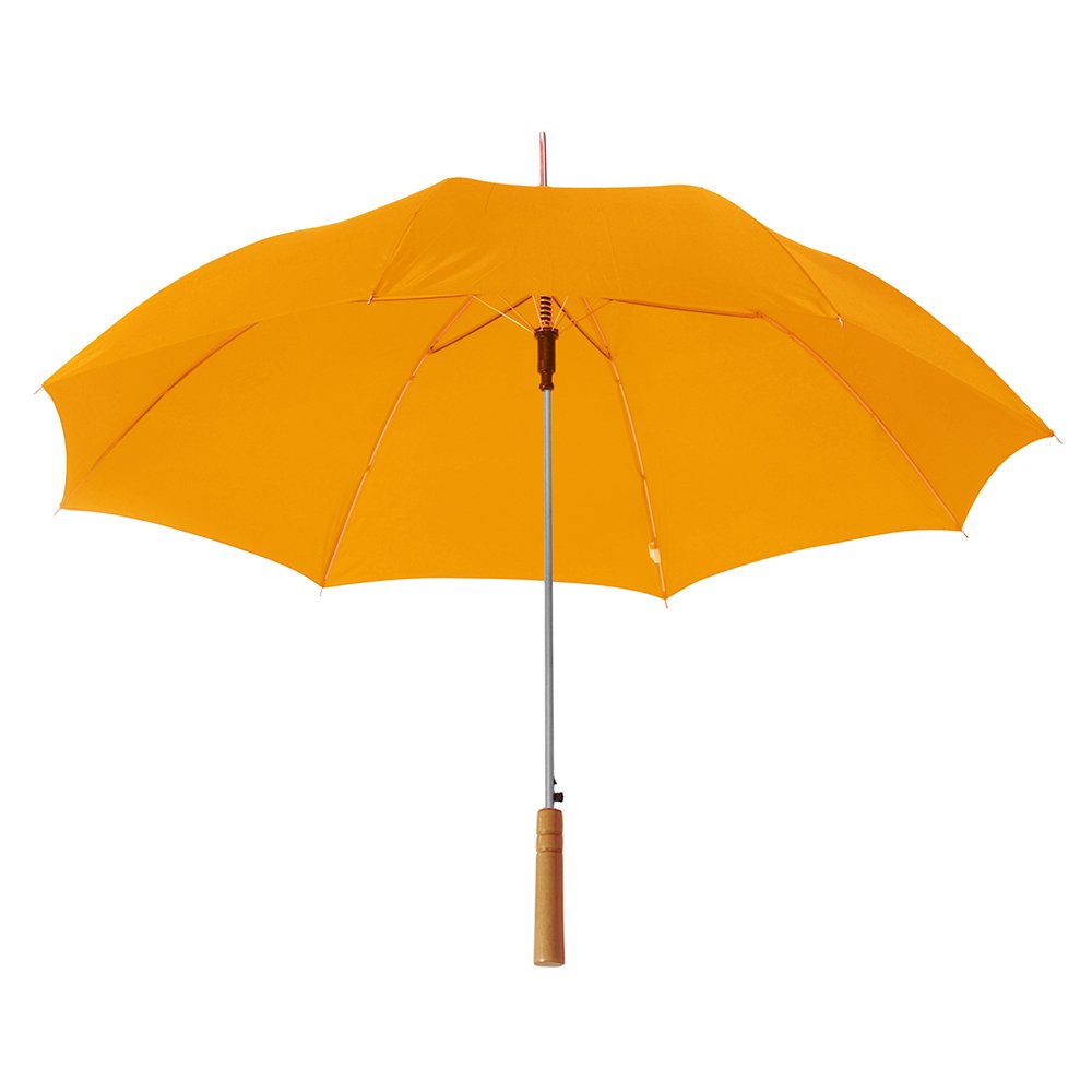 eBuyGB Automatic Wedding Photographer Parasol Folding Umbrella, Long Umbrella with Stick Handle Rain Stick Umbrella, Umbrella, Colourful - Orange 37 Inch / 94cm Span 84cm Length