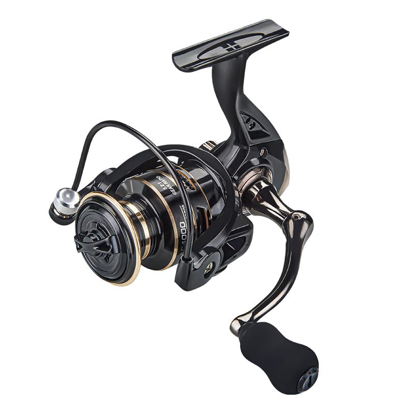 Molinete De Pesca Rolamento De Esferas Carretel De Pesca Carretel de Haste Marítima Carretel de Pesca de Metal (AC2000-preto+Dourado)