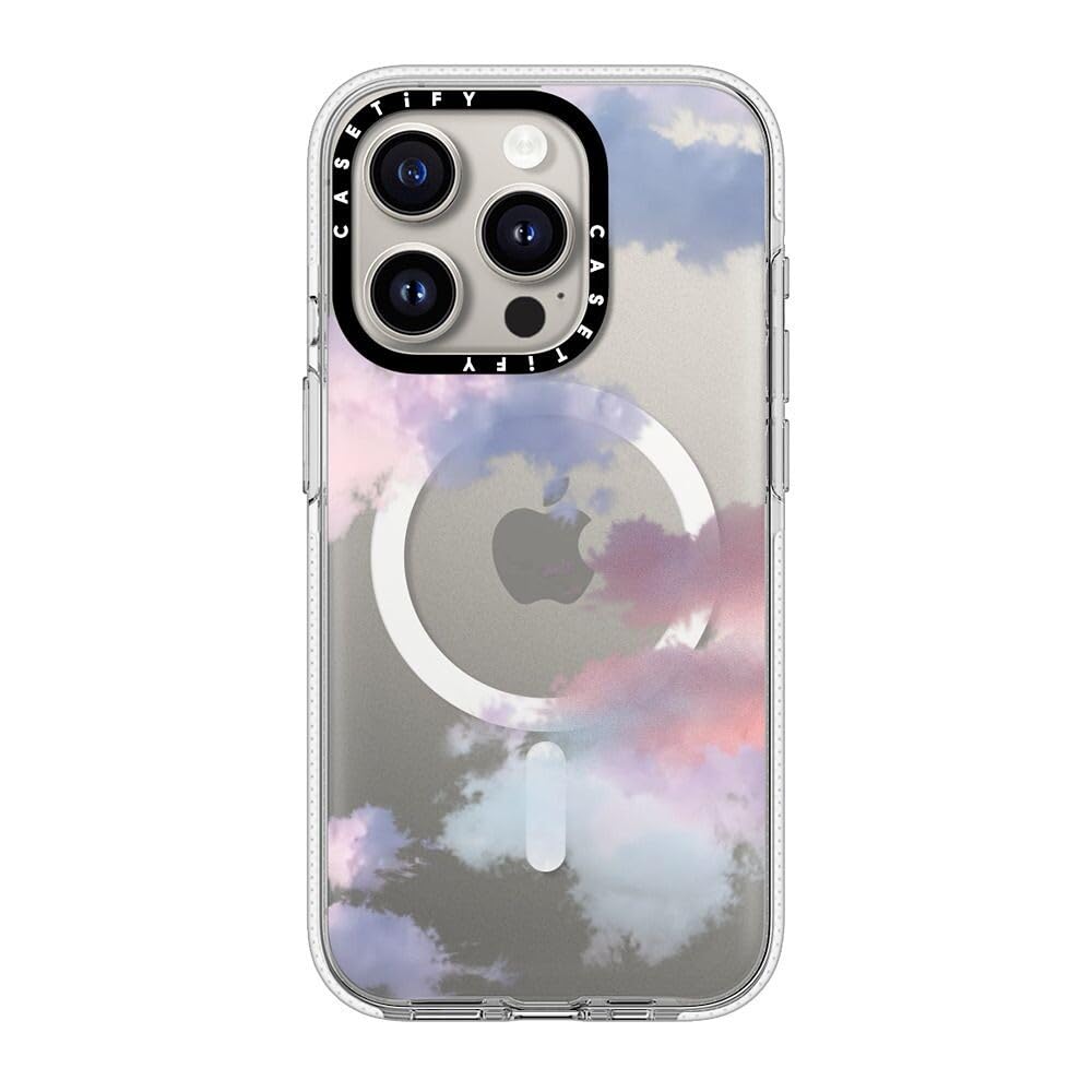 CASETiFY Clear iPhone 15 Pro Case [Not Yellowing / 6.6 ft. 3X Military Grade Drop Protection/Magsafe] - Clouds - Clear