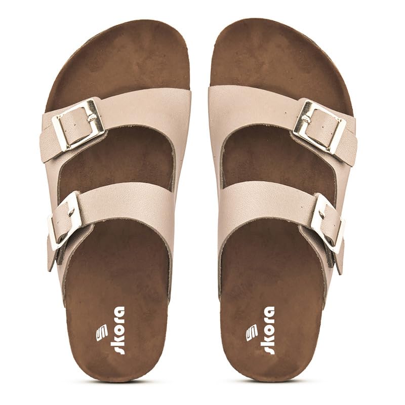 Skora Cork Flat Gunmetal Sandal for Women (B0CBXX9ZQX) Amazon Price History, Amazon Price Tracker