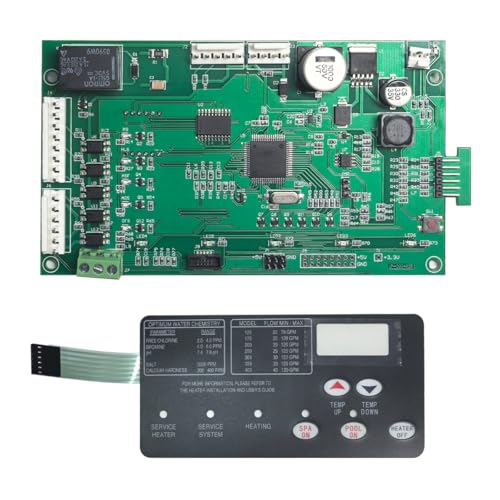 FANXIN 42002-0007S Pool Heater Control Board Kit 461105 with 472610Z Switch Pad Upgraded Locking Connectors Fit for Pentair MasterTemp 400/300/250/200 & Sta-Rite Max-E-Therm SR400/SR333/SR200