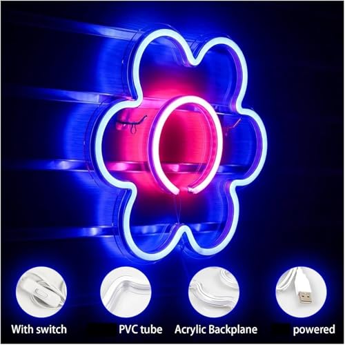 Enseigne au Néon Fleur LED avec Fixation Murale Suspendue - 3