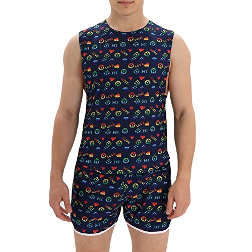 Ensemble débardeur et short imprimé homme du M au XXL