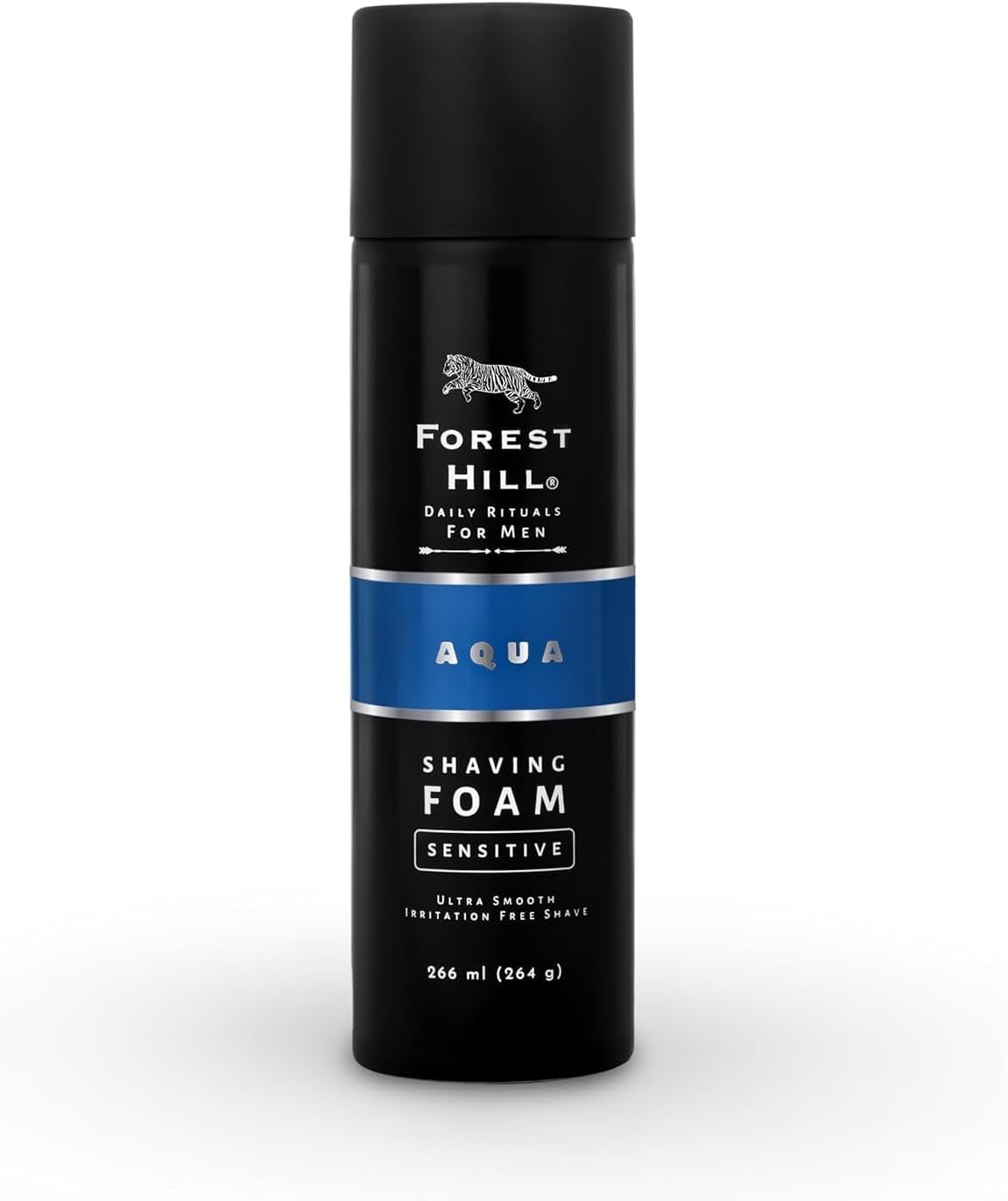 FOREST HILL Aqua Pre Shave Foam For Men, Goodness Of Olive & Argan Oil, Mulberry, Rosemary & Peppermint Extract, Prevent Cuts & Burns, Cooling Hydrating Formula, 266 Ml