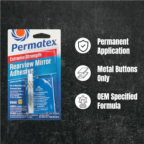Image of Permatex 81840-12PK Extreme Professional Strength Rearview Mirror Adhesive Kit, (Pack of 12)