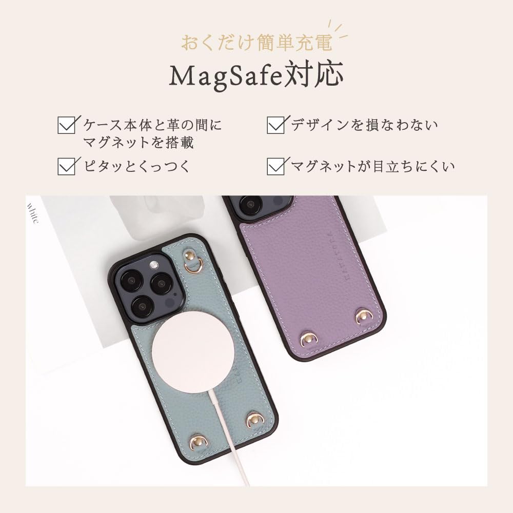 【色:グレージュ_サイズ:iPhone15】HANATORA iPhone15 Amazon.co.jp: HANATORA iPhone15 ケース MagSafe 対応 本革 耐