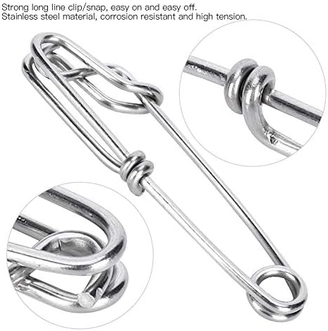Keenso 15pcs Stainless Steel Tuna Clips, Branch Hangers Snap Fishing Accessory Easy On/Off Other Fishing Tools and Accessories