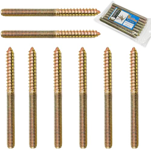 Image of 8 Pack Double Headed Hanger Bolts - 3 /8-16 x 4-1 /2 Inch, 114.3mm Length, Wood Dowel Screw, Furniture Screws