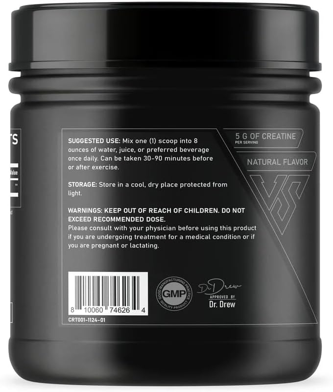 V Shred MD Creatine – Dr. Drew Approved Brain & Cellular Energy Support – Formulated with 5g Micronized Creatine Monohydrate – Promotes Cognitive Function, Strength & Daily Vitality – Fruit Punch