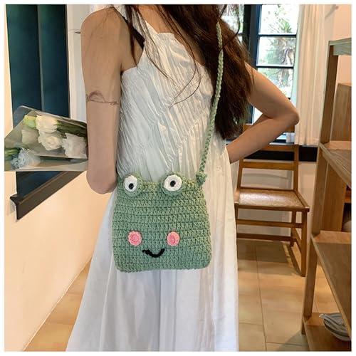 Knitted Frog Purse,Handmade Frog Wallet, kawaii Messenger Bag, Women's Coin Purses and Pouches suitability Animal Purses for Little Girls4