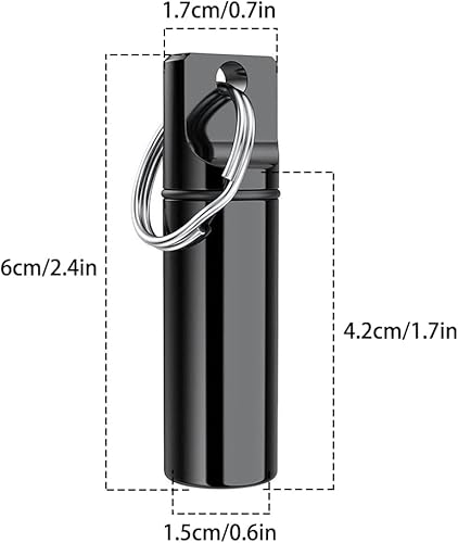 Miniatura 4 de DONGKER 4 llaveros para pastillas, 0.43 pulgadas de diámetro. Cajas de bolsillo para píldoras con anillo en forma de O para la mayoría de los