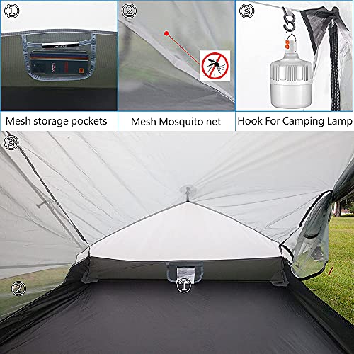 Carpa de camping ultraligera tipo pirámide para 2 personas miniatura 4