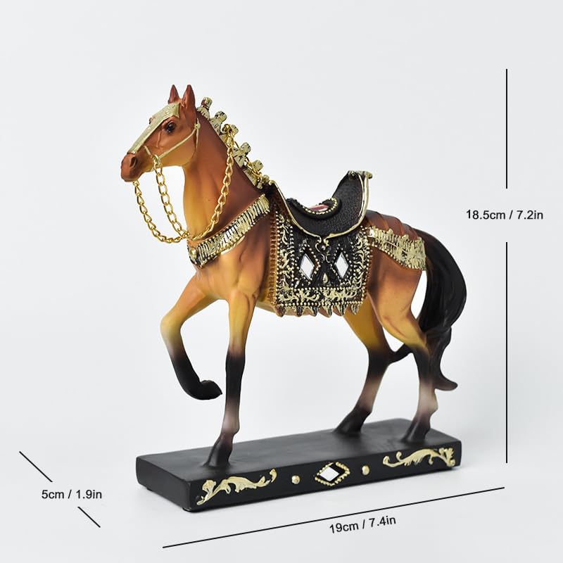 Estatua de Caballo Marrón para Decoración de Hogar miniatura 2