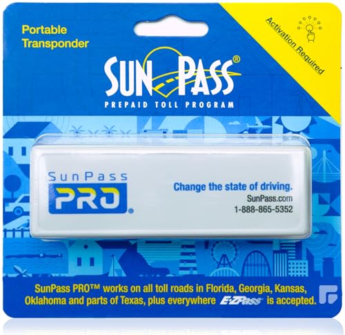 Sun Pass Pro Universal Toll Transponder Prepaid Electronic Pass for Florida & 21 Additional States (PRO)