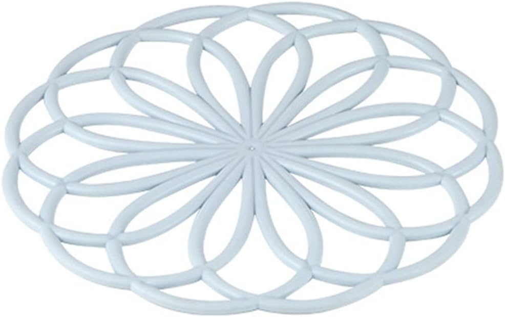 Heat Insulation Hollow Coaster Silicone Coaster Dining Table Accessories(Light blue)