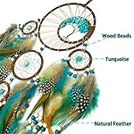 Large Dream Catchers Wall Decor for Bedroom Decor Adult Handmade with Crystal Turquoise Tree of Life Feather Dream Catcher Native American Festival Gift - Image 2