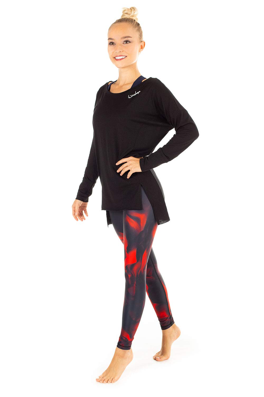 Winshape Mcs003 Women's Ultra Light Modal Long Sleeve with Extended Back, all-Fit Style, Fitness, Leisure, Sports, Yoga, Workout, Long Sleeve