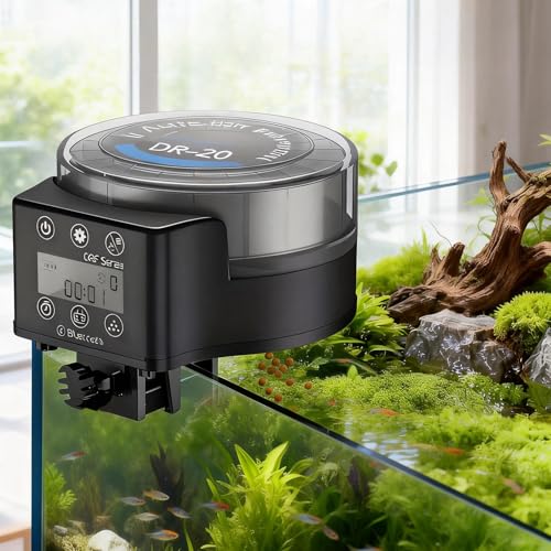 Voederautomaat aquarium, automatische visvoerautomaat, automatische voederdispenser voor vissen met timer, 140 ml, 6 modi, aquariumvoederautomaat met USB-kabel, lcd-display voor poeder, pellets en - Afbeelding 8