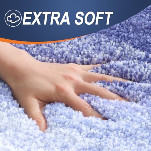 Image of OLANLY Bathroom Runner Rugs Mat 44x24, Extra Soft Absorbent Microfiber Bath Rugs, Rubber Backing, Quick Dry, Washable Long Bath Mats for Bathroom, Tub and Shower, Home Decor Accessories, Blue-Violet