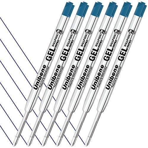 Unibene Parker Compatible Gel Ink Ballpoint Refills 12 Pack,0.7mm Medium Point-Blue, Smooth Writing Replaceable German Ink Tactical Pen Refills for Parker Ballpoint/UZI Pen - Thumbnail 6