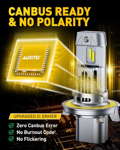 Image of AUXITO H13 /9008 Fog Bulbs, 900% Ultra Bright White, 360 Illumination, Long Lasting Durability, Easy Installation, Pack of 2