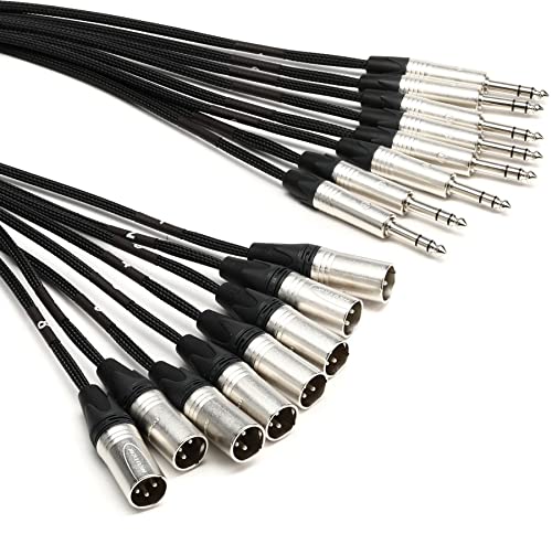 JUMPERZ J8CHTRS-XM-10 8-channel 1/4 inch TRS Male to XLR Male Snake - 10 foot