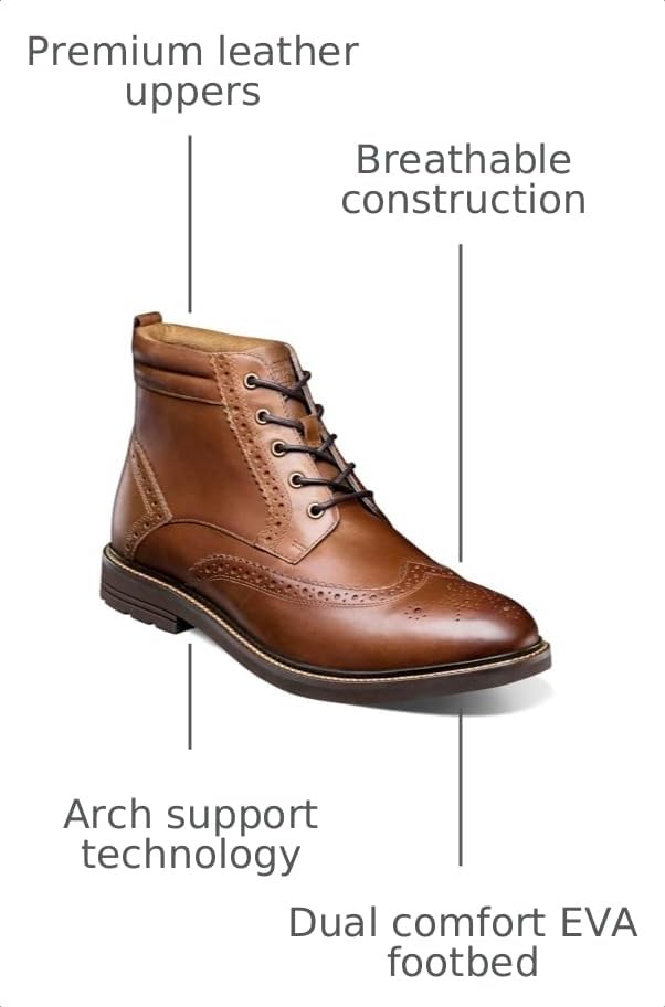 Image of Nunn Bush Odell 2.0 Wingtip Dress Casual Chukka Leather Boots