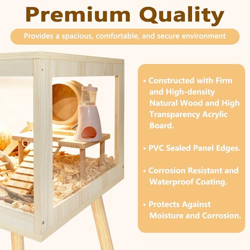 image for Prolee Hamster Cage Chewproof, Mice and Rat Habitat with Transparent S