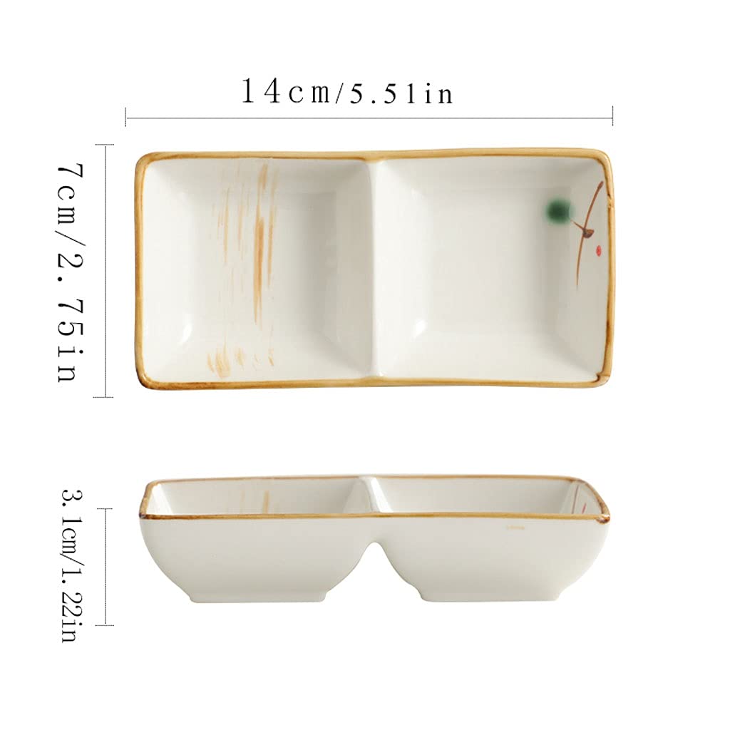 Soßenschale im japanischen Stil, 3er-Set, Keramik-Soja-Dip-Schüssel, Fach für Olivenöl, Vorspeise, Ketchup, BBQ