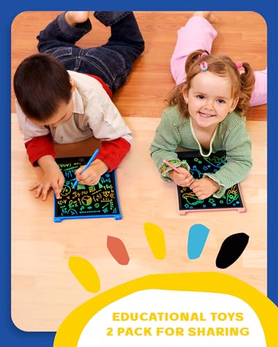 Image of bravokids Toys Gifts for 3-6 Years Old Girls Boys, 3 Pack LCD Writing Tablet with 6 Stylus, 8.5 inch Colorful Doodle Board Drawing Pad for Age 3 4 5 6 7 8 Years Old Kids
