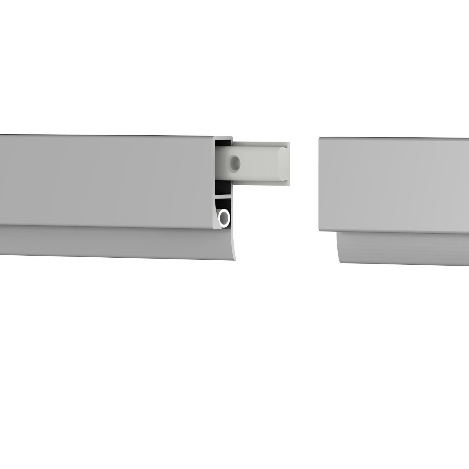 Leha® Klemmschiene, Wandklemmschiene, Klemmleiste Switch silber 200cm Aluminium