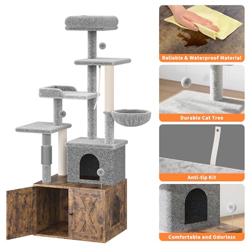 Árbol para Gatos con Caja de Arena y Rascador miniatura 4